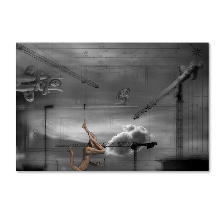 Trademark Fine Art Darte Pistov 'Construction Of Babylon Tower' Canvas Art, 12x19 1X01277-C1219GG